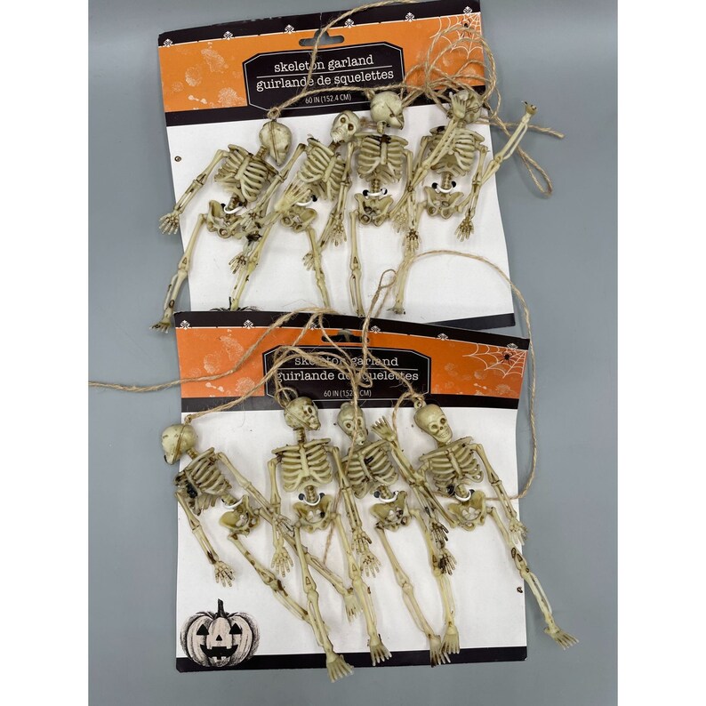 2 SKELETON Garlands 8 Posable Skeletons Total New 10 - Etsy