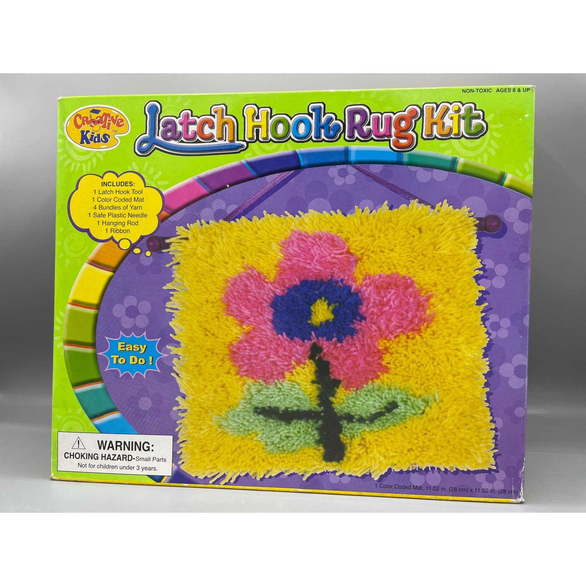 Latch Hook Rug Kit, Creative Kids, FLOWER KIT, New 