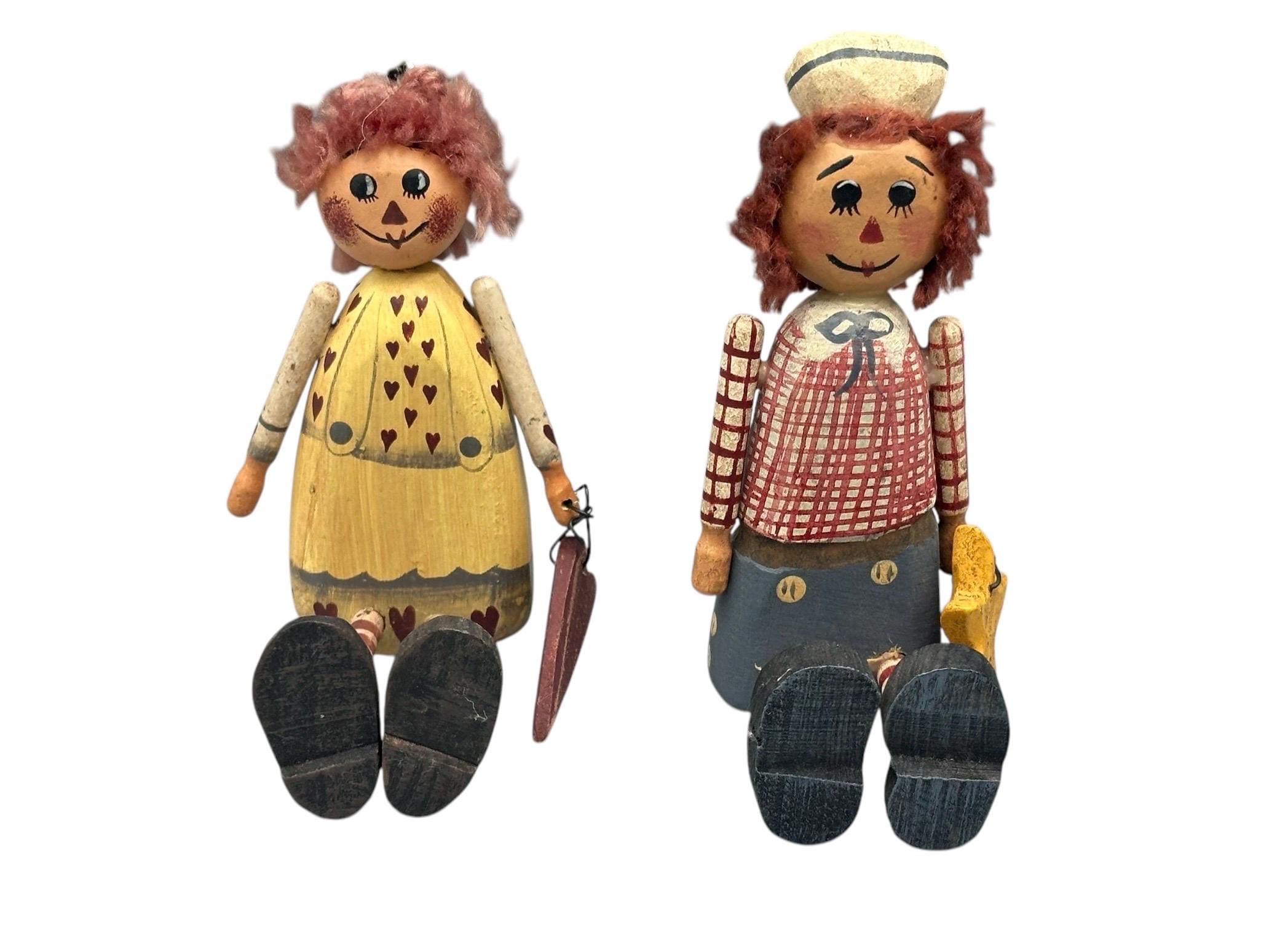 ラガディ・アン＆アンディ・ウッド クリスマスオーナメントまたは