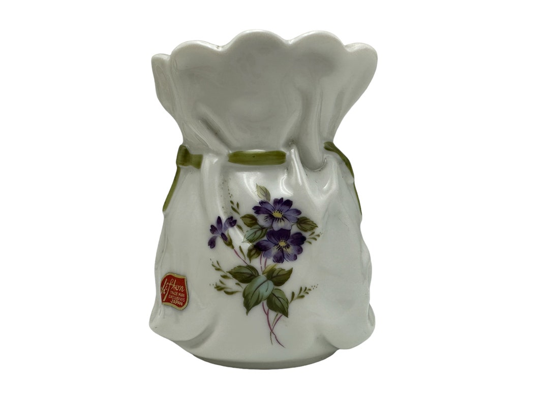 Lefton Labels Lefton Bag Violets, W Label, , Japan , Porcelain, 03733, Gold Trim ...