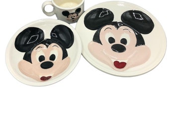 Mickey Mouse Bowl, dish, mug set, child’s dining set
