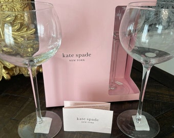 Genuine Kate Spade Set of 4 Larabee Dot Balloon Red Wine - Etsy Canada