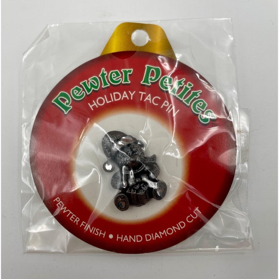 PEWTER Finish, Holiday, Teddy Bear Tac Pin, New - image 1