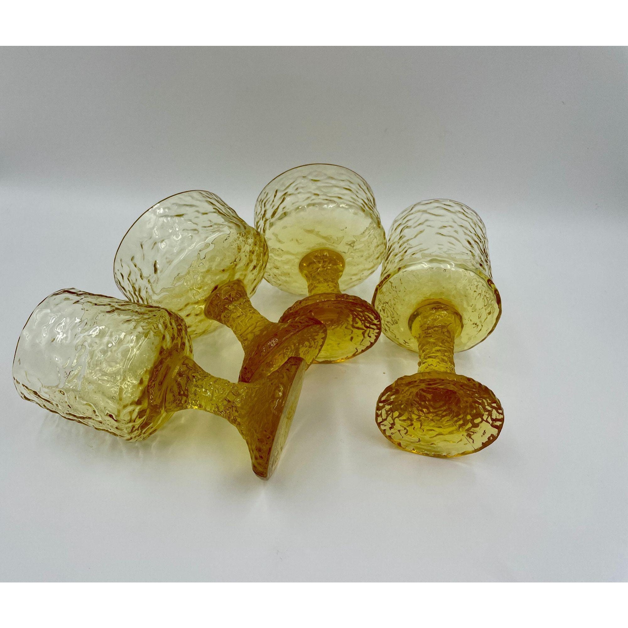 4 Lenox Crystal Impromptu Yellow Stemware Cocktail Glasses Etsy