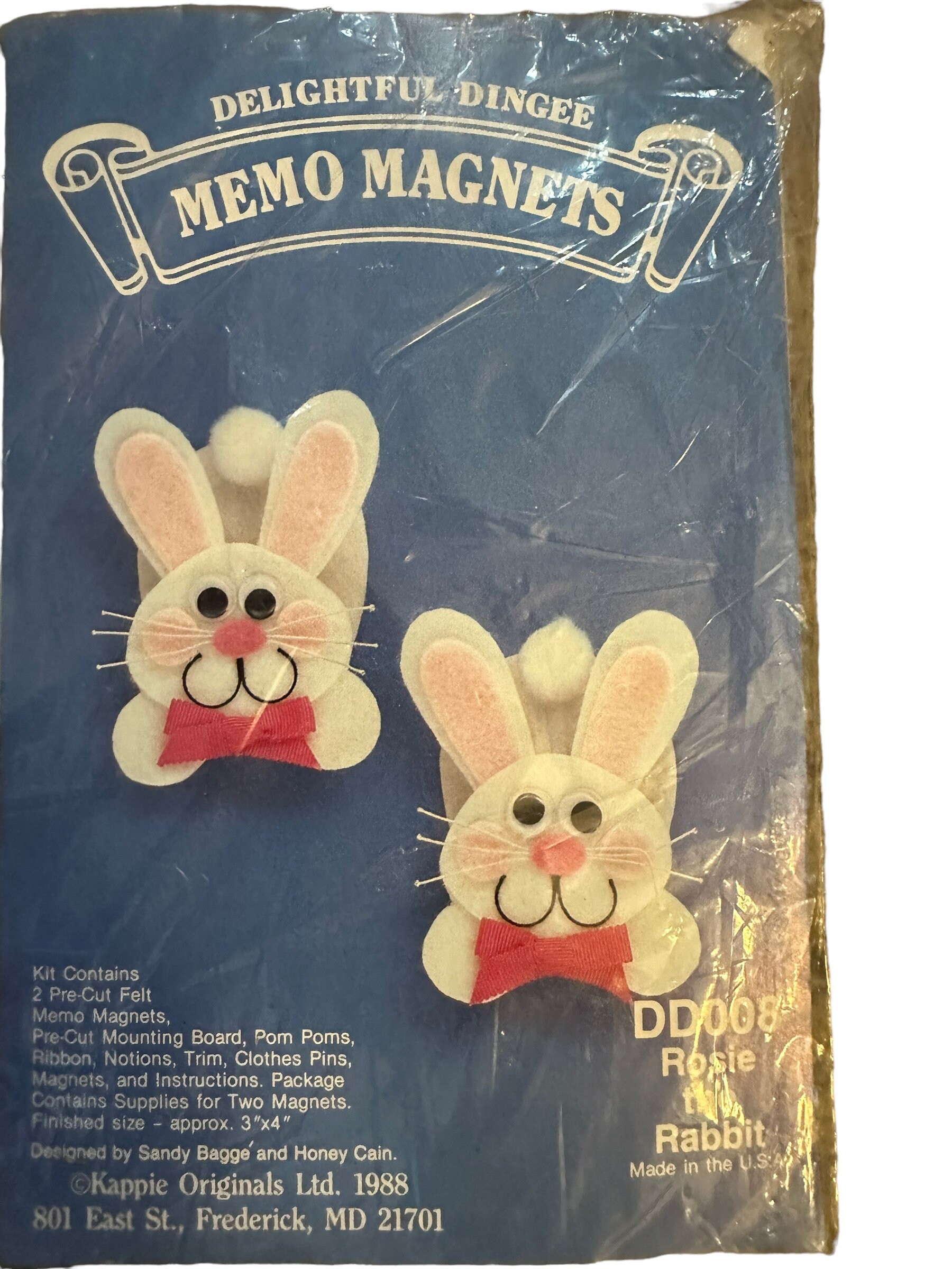 Delightful Dingee, Memo Felt, Magnet Kit, Makes 2 Rosie the Rabbit ...