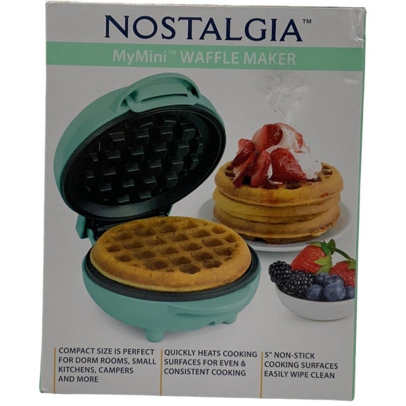 Nostalgia My Mini Personal Electric Waffle Maker, Aqua