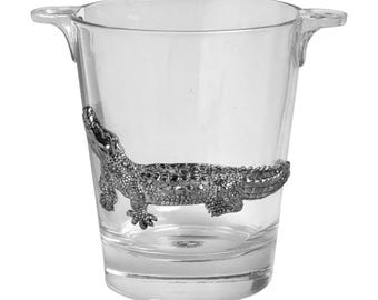 Arthur Court Safari Alligator Ice Bucket