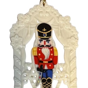 Lenox Porcelain Nutcracker Christmas Ornament, 1992 Holiday Decor