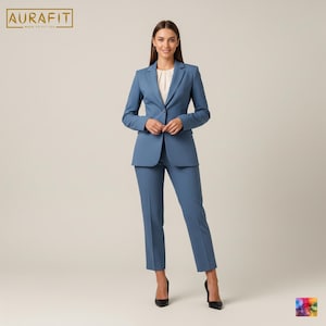 Women’s Powder Blue 2-Piece Suit | Custom-Tailored | Perfect Suit for Conference, Prom, Office Wear & Business Meetings