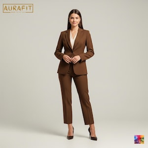 Women’s Brown 2-Piece Suit | Custom-Tailored | Perfect Suit for Conference, Prom, Office Wear & Business Meetings
