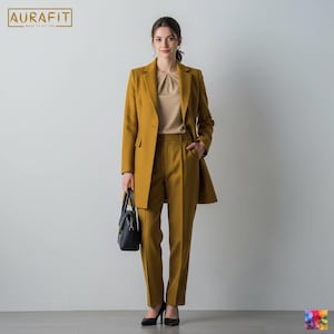 Women’s Goldenrod Oversized 2-Piece Suit | Custom-Tailored | Perfect Suit for Conference, Prom, Office Wear & Business Meetings
