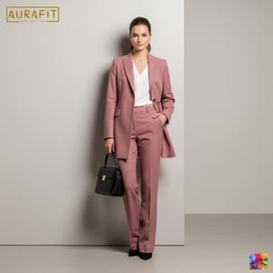 Women’s Dusty Rose Oversized 2-Piece Suit | Custom-Tailored | Perfect Suit for Conference, Prom, Office Wear & Business Meetings
