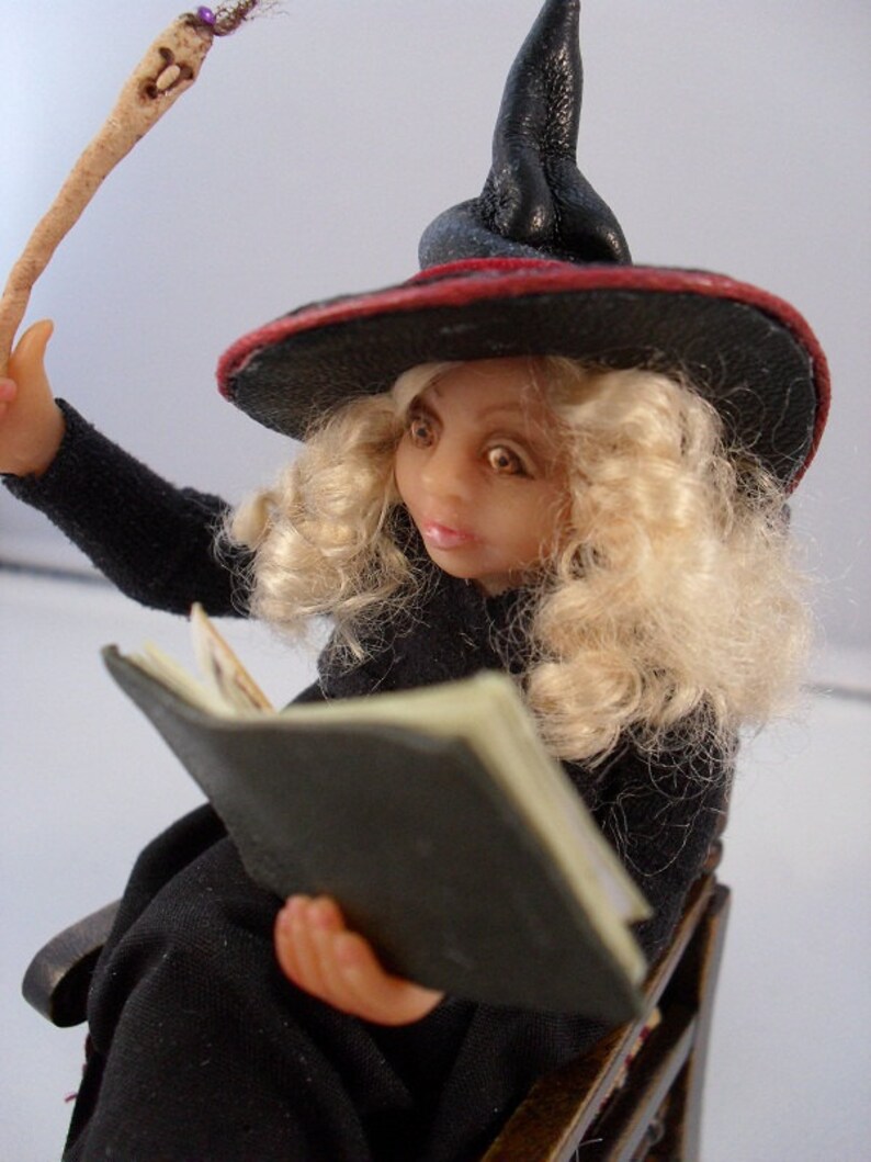 Miniature dollhouse witch RESERVED FOR CARROLL. Etsy
