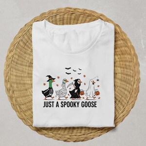 Funny Halloween Goose Shirt - Just a Spooky Goose Costume, Trick or Treat Skeleton, Ghost, Mummy & Grim Reaper Ducks PNG |Sublimation design