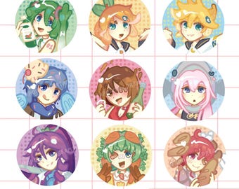 Pines de botones de artículos de Vocaloid