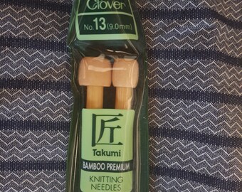 Takumi bamboo knitting needles, Size No. 13, 14" length