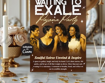 Waiting to Exhale Party Invitation | Card Party Invite Template | Ladies Night Celebration Evite | Girls Night Pajama Party | Editable Canva