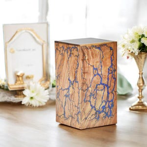Personalized Wooden Urn Box for Human Ashes, Cremation Urn.