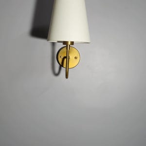 Mid-Century Modern Brass Wall Sconce: Walnut Wood, Adjustable Light