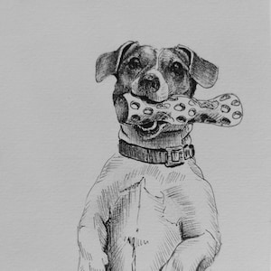 Disegno personalizzato • Ritratto di animale • Illustrazione a inchiostro • Ritratto di animale a matita • Cartolina • Opera d'arte personalizzata • Disegno personalizzato • Schizzo di animale