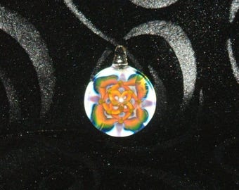 ZU Glass Opposing Spirals Implosion Pendant