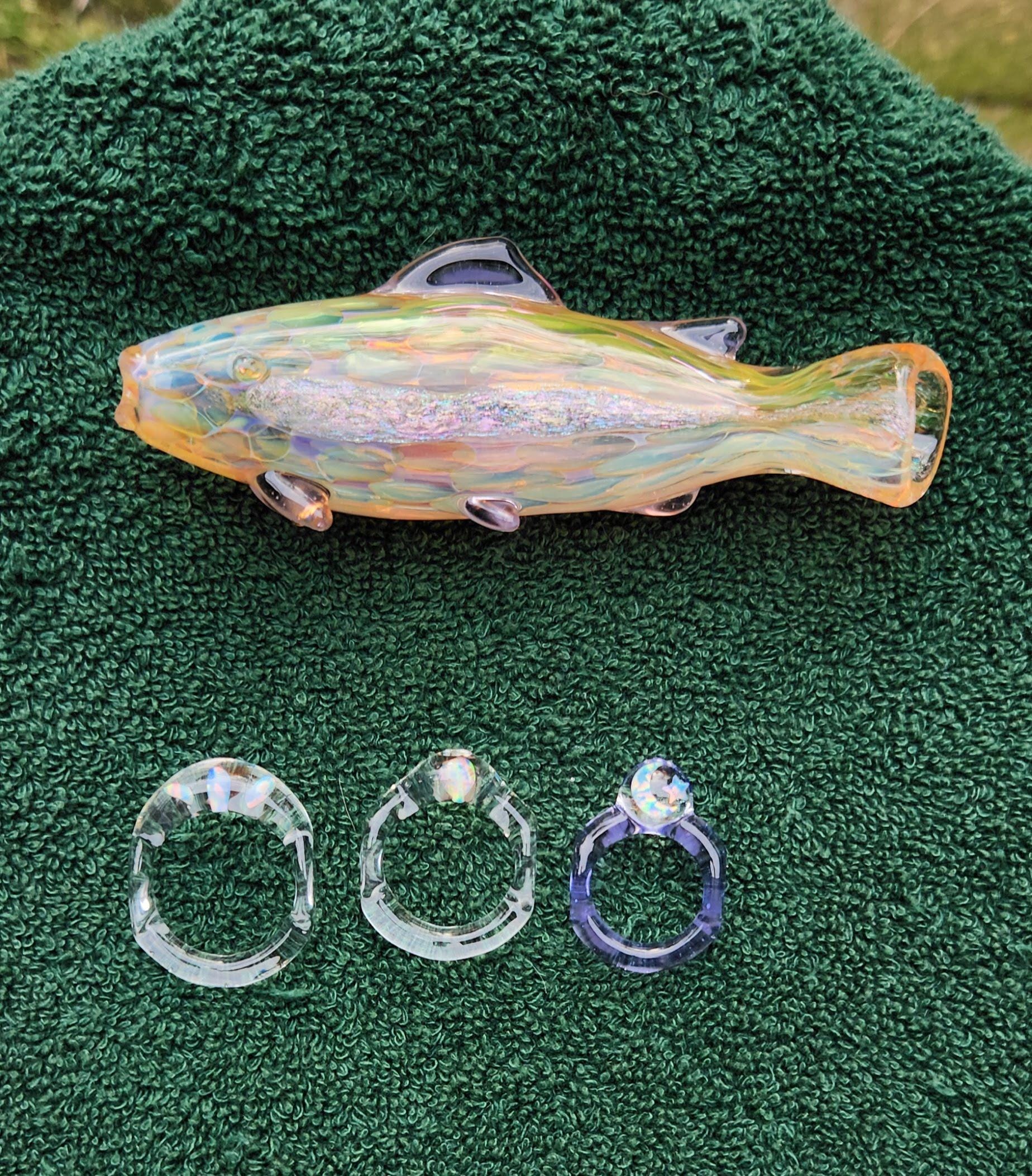 Med/large Glass Fish Pipe All Styles 4.5-5 Inch Size Salmon Trout ...