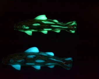 Glow in the Dark Glass Fish Bowl Trout Salmon River Style