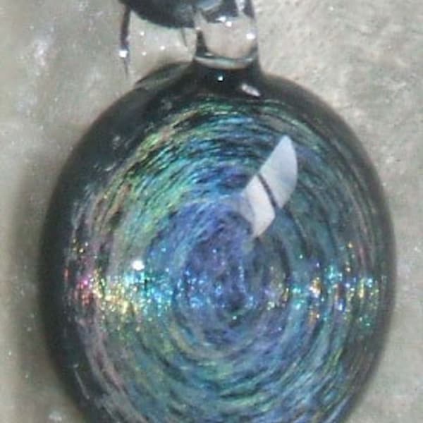 Dichroic Rainbow Spiral Galaxy Pendant