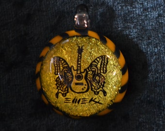 Guitterfly art by Emek~ Butterfly with a Guitar Body Pendant Or send message to special order a pipe ~Necklace Pendant