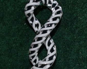 Latticino 3-D Spiral Twist Art Pendant~ like a DNA Double Helix Pendant~ Color Cane Necklace Pendant~ Ornament