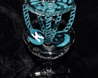 ZU Glass, Cake Topper Disc Golf Basket Deluxe Wedding or other special occasion ~you can customize your colors~