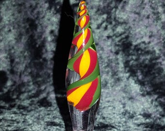 Wine Bottle Stopper Lattichino glass Color Ribbon marble Tear Drop Shapped