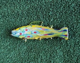 Glass Brook Trout Fish Ornamental Gallery Piece