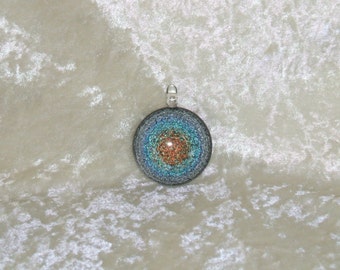 ZU Glass Tri-Color Bullseye Spun Dichroic Pendant