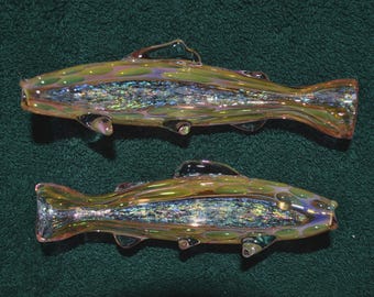Glass Fish Bowl Rainbow Trout Style with dichroic stripes
