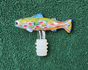 Wine Bottle Stopper Ornamental Glass Brook Trout Gallery Fish