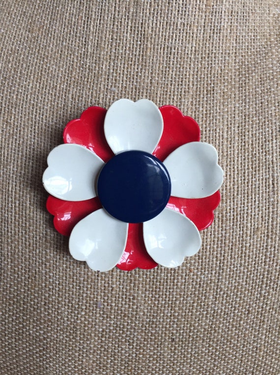 Vintage blue enameled flower Gem
