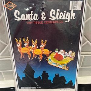 Vintage Hallmark Honeycomb Nikolaus Schlitten NRFP Ungeöffnet! Minty!