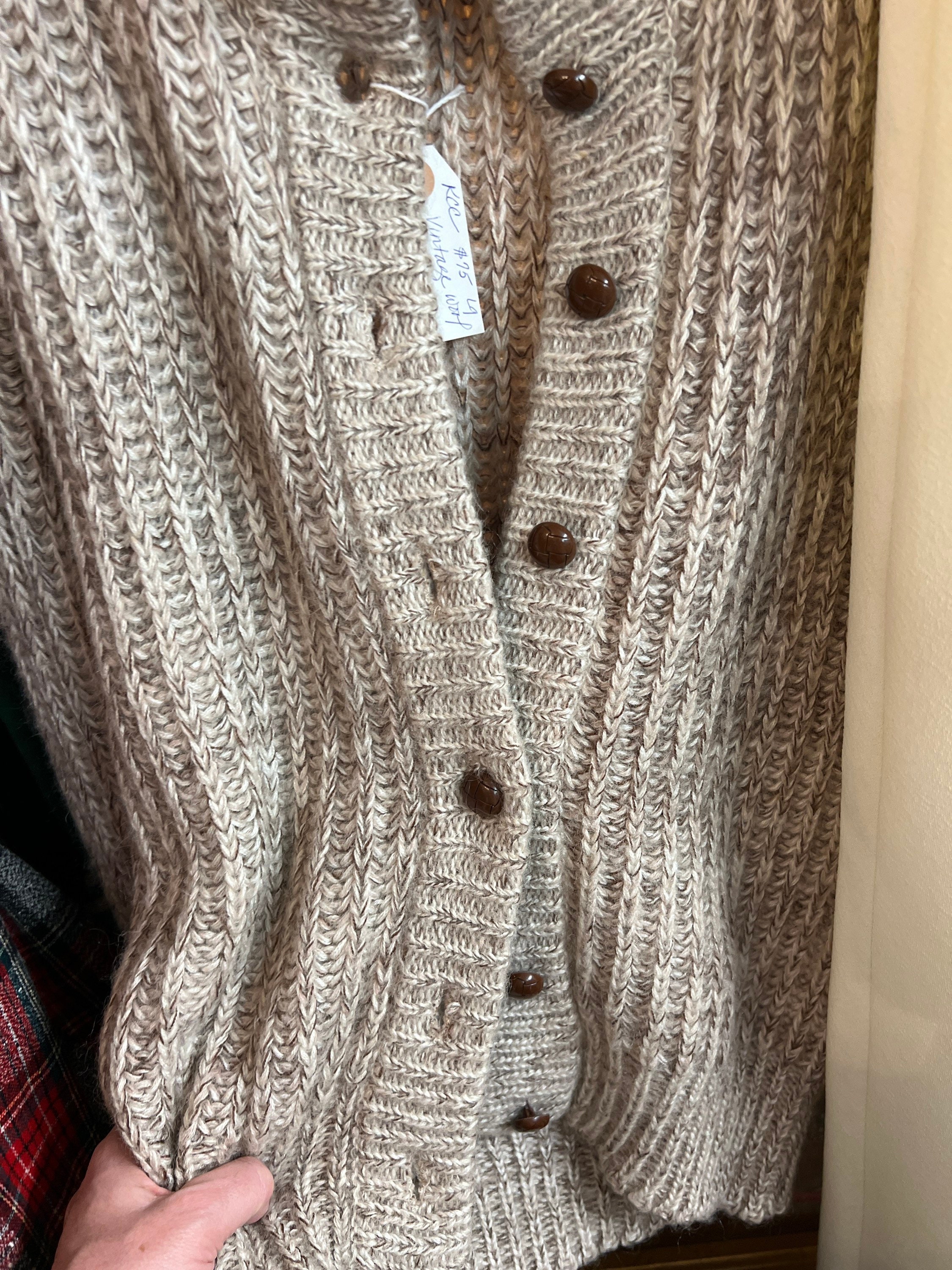 Vintage Mohair Cardigan Hong Kong Sz L Oatmeal - Etsy
