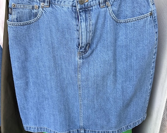 Vintage Ralph Lauren Denim Skirt Sz 12 Like New