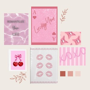 Pink Aesthetic Wall Art Prints | Cute Dorm Room Decor | Minimalist Printable Art for Girls’ Room, Office, or Bedroom