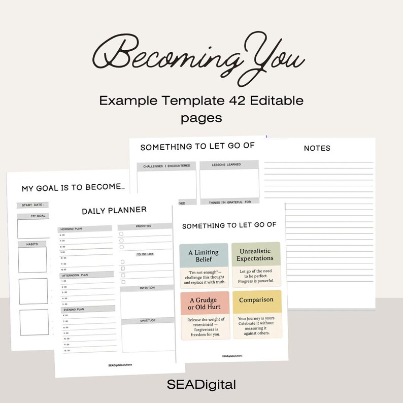 Editable Self-care| Goal Setting Journal| PDF Journal| Digital Download ...