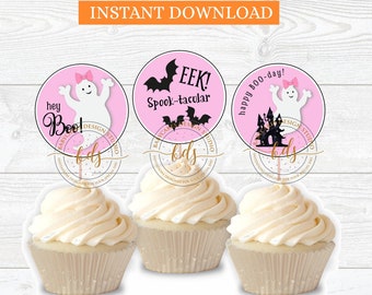 Instant Download Cupcake Topper, Party Circles, Digital, Printable