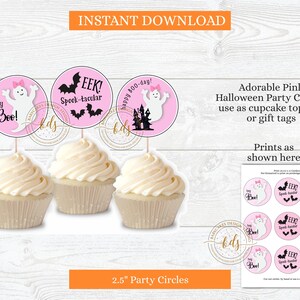 Cute Pink Ghost Halloween Birthday Party Invitation, Invite, Printable, Digital, paperless post image 5