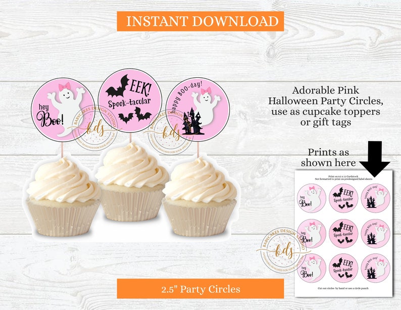 Cute Pink Ghost Halloween Birthday Party Invitation, Invite, Printable, Digital, paperless post image 5