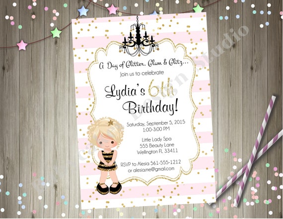 glamour spa party invitation dress up party invite choose your dress up party invitation