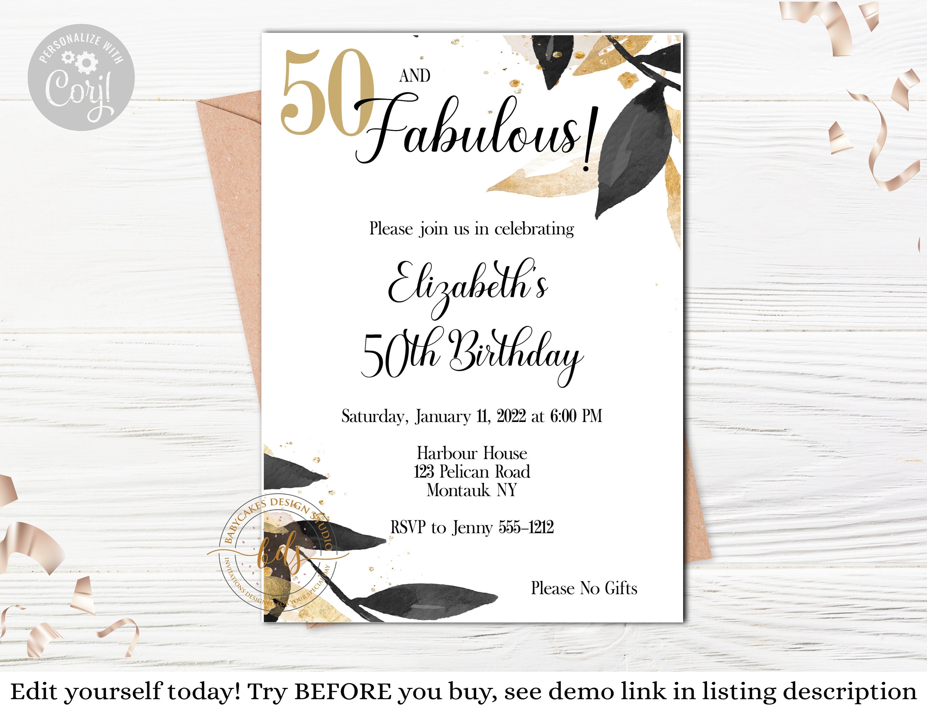Invitación de 50 cumpleaños para una mujer 50 y fiesta de cumpleaños  fabulosa Celebración Vestido formal y cóctel Invitación Invitación  imprimible -  México
