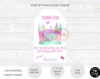 Editable Party Favor Tag, Printable, Digital, Instant Download