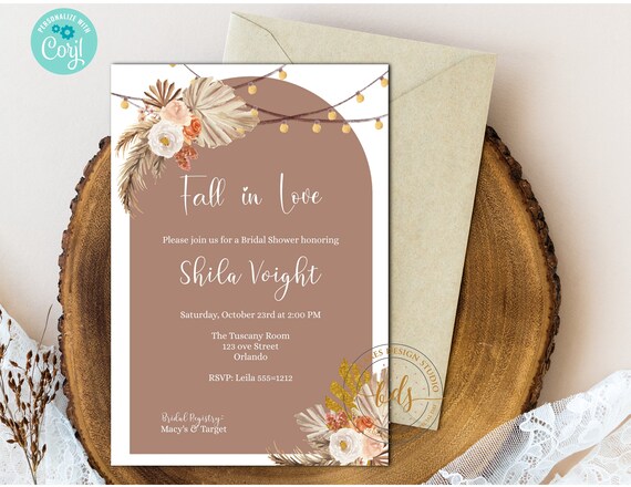 Fall Bridal Shower, Baby Shower, Digital Invitation, Download, Text, Editable Il_570xn