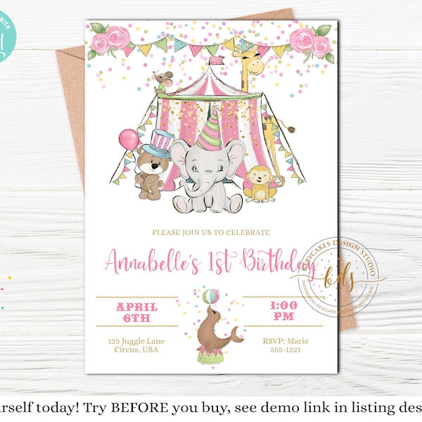 Circus Tent Invitation - Etsy